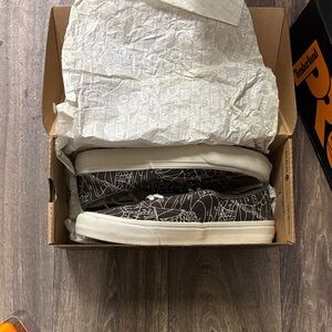 Vans Black and White Topographic Sneakers